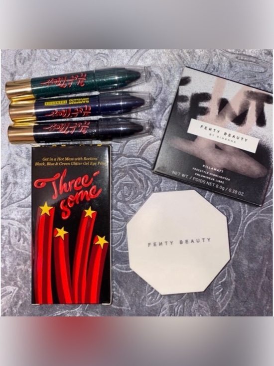 Sephora Other - Fenty Killawatt Highlighter in Mo’ Hunny
& Rockins Cosmetics Eyeliners trio NIB
